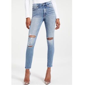 NWT GOOD AMERICAN good legs shadow pocket light wash jeans size 24 new with tags